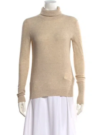 Pre-owned Veronica Beard Cashmere Turtleneck Sweater In Neutral