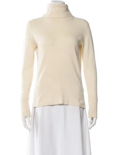 Pre-owned Veronica Beard Cashmere Turtleneck Sweater In Neutral
