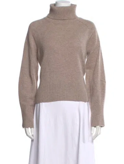 Pre-owned Veronica Beard Cashmere Turtleneck Sweater In Neutral