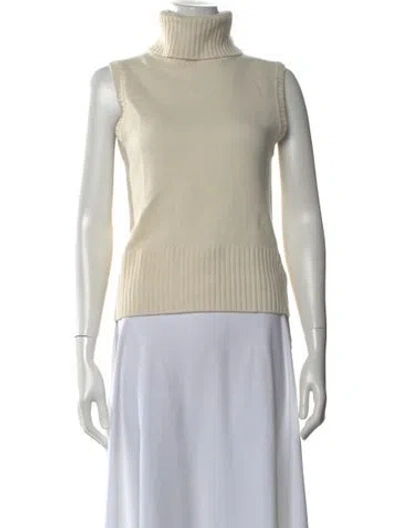 Pre-owned Veronica Beard Cashmere Turtleneck Sweater In Neutral