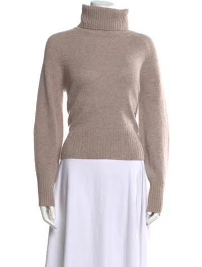 Pre-owned Veronica Beard Cashmere Turtleneck Sweater In Neutral