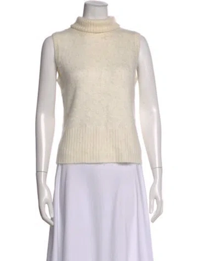 Pre-owned Veronica Beard Cashmere Turtleneck Sweater In Neutral