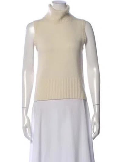 Pre-owned Veronica Beard Cashmere Turtleneck Sweater In Neutral