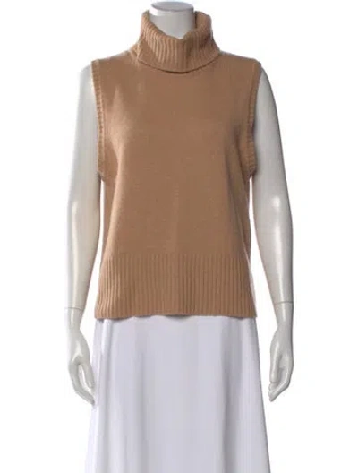 Pre-owned Veronica Beard Cashmere Turtleneck Sweater In Neutral