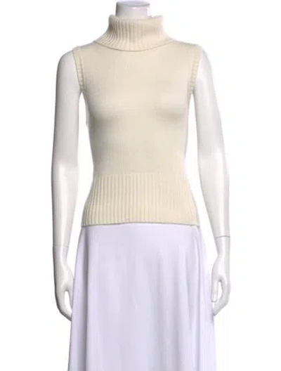 Pre-owned Veronica Beard Cashmere Turtleneck Sweater In Neutral