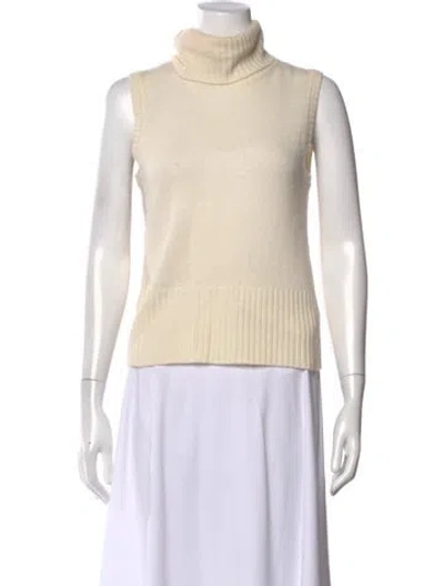 Pre-owned Veronica Beard Cashmere Turtleneck Sweater In Neutral