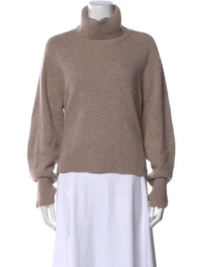 Pre-owned Veronica Beard Cashmere Turtleneck Sweater In Neutral