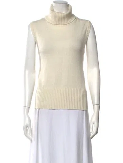 Pre-owned Veronica Beard Cashmere Turtleneck Sweater In Neutrals