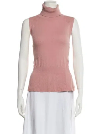 Pre-owned Veronica Beard Cashmere Turtleneck Sweater In Pink