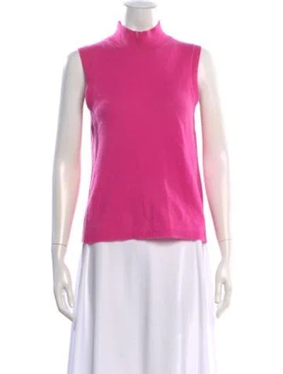 Pre-owned Veronica Beard Cashmere Turtleneck Sweater In Pink