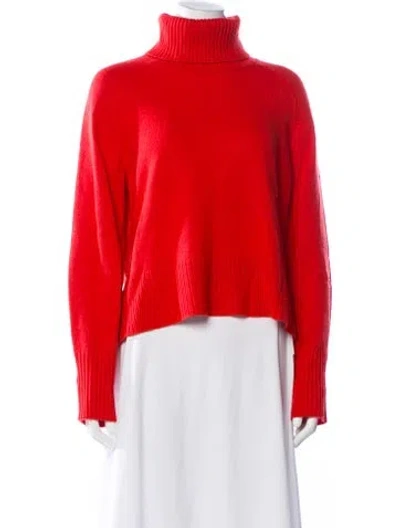 Pre-owned Veronica Beard Cashmere Turtleneck Sweater In Red