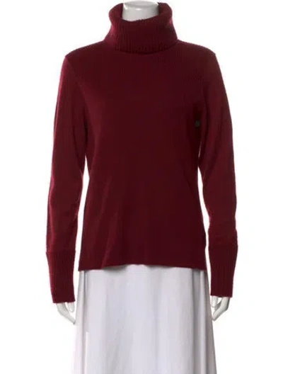 Pre-owned Veronica Beard Cashmere Turtleneck Sweater In Red