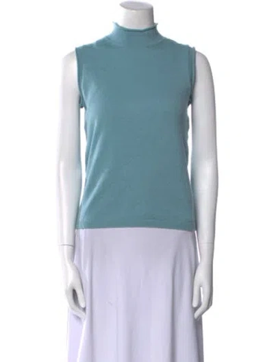 Pre-owned Veronica Beard Cashmere Turtleneck Sweatshirt In Blue