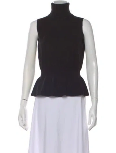 Pre-owned Veronica Beard Cashmere Turtleneck Top In Black