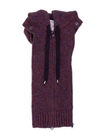 Pre-owned Veronica Beard Cashmere Tweed Pattern Dickey In Purple