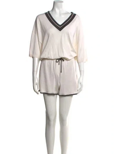 Pre-owned Veronica Beard Cashmere V-neck Romper W/ Tags In Neutral