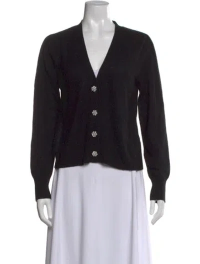 Pre-owned Veronica Beard Cashmere V-neck Sweater In Black