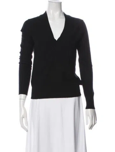 Pre-owned Veronica Beard Cashmere V-neck Sweater In Black