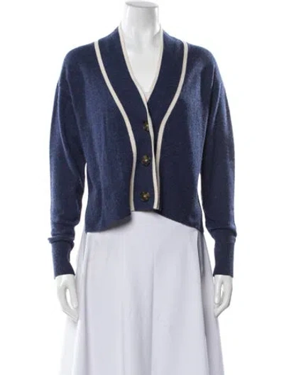 Pre-owned Veronica Beard Cashmere V-neck Sweater In Blue
