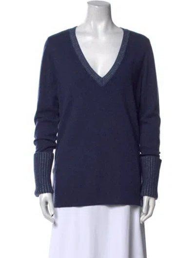 Pre-owned Veronica Beard Cashmere V-neck Sweater In Blue