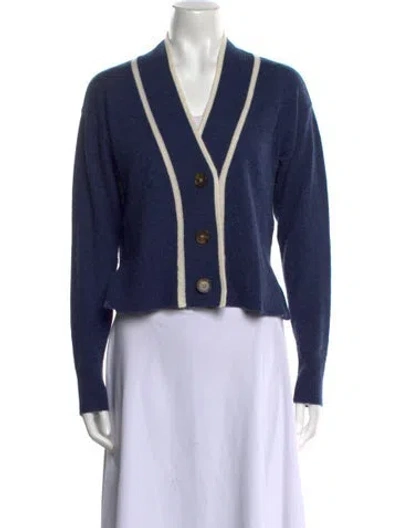 Pre-owned Veronica Beard Cashmere V-neck Sweater In Blue