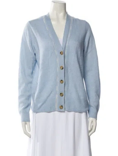 Pre-owned Veronica Beard Cashmere V-neck Sweater In Blue