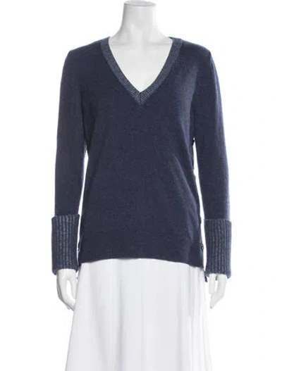 Pre-owned Veronica Beard Cashmere V-neck Sweater In Blue