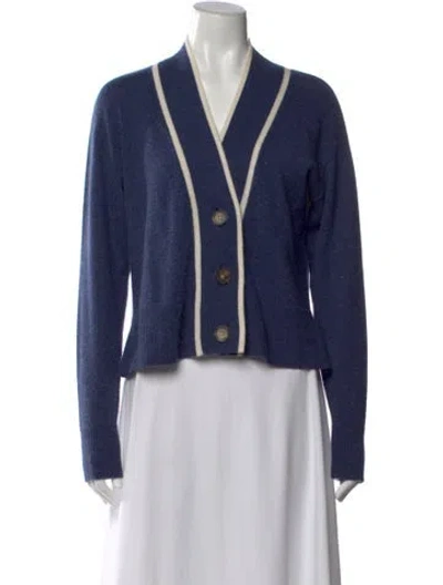 Pre-owned Veronica Beard Cashmere V-neck Sweater In Blue