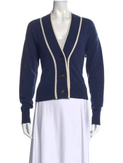 Pre-owned Veronica Beard Cashmere V-neck Sweater In Blue