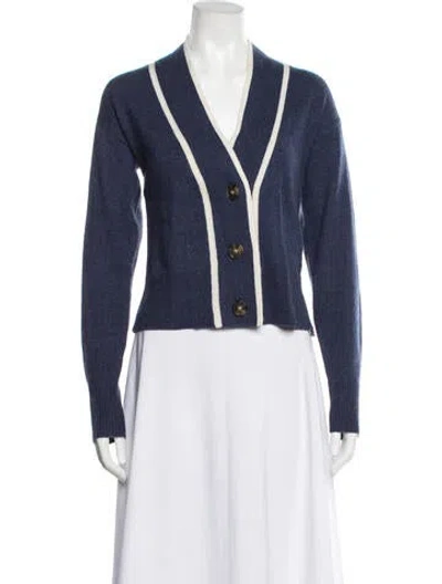 Pre-owned Veronica Beard Cashmere V-neck Sweater In Blue
