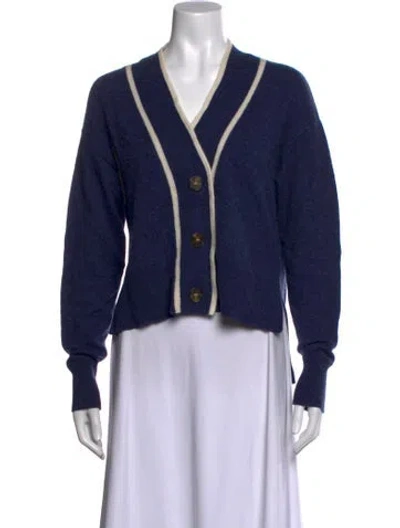 Pre-owned Veronica Beard Cashmere V-neck Sweater In Blue
