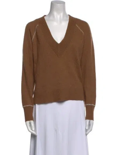 Pre-owned Veronica Beard Cashmere V-neck Sweater In Brown