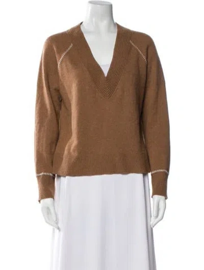 Pre-owned Veronica Beard Cashmere V-neck Sweater In Brown