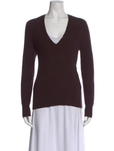 Pre-owned Veronica Beard Cashmere V-neck Sweater In Brown