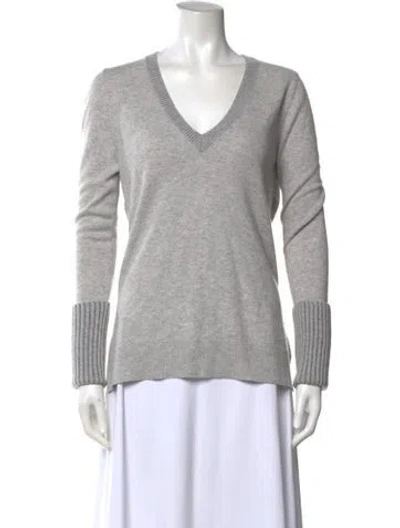 Pre-owned Veronica Beard Cashmere V-neck Sweater In Gray