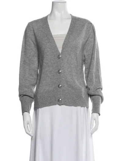 Pre-owned Veronica Beard Cashmere V-neck Sweater In Gray