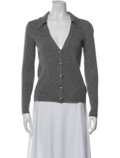 Pre-owned Veronica Beard Cashmere V-neck Sweater In Gray