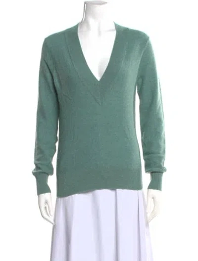 Pre-owned Veronica Beard Cashmere V-neck Sweater In Green