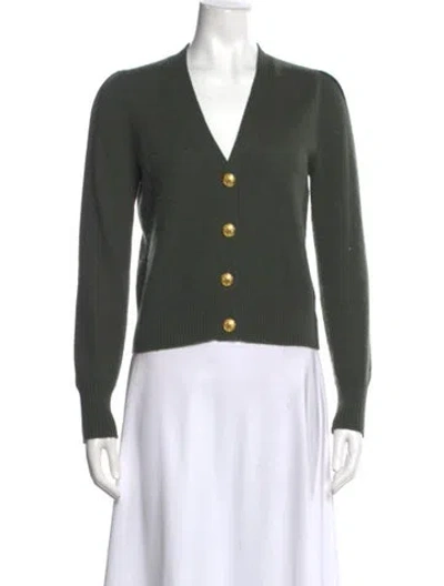 Pre-owned Veronica Beard Cashmere V-neck Sweater In Green