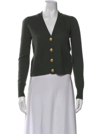 Pre-owned Veronica Beard Cashmere V-neck Sweater In Green