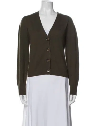 Pre-owned Veronica Beard Cashmere V-neck Sweater In Green