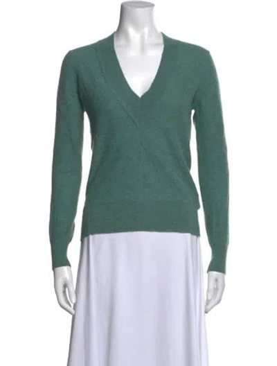 Pre-owned Veronica Beard Cashmere V-neck Sweater In Green