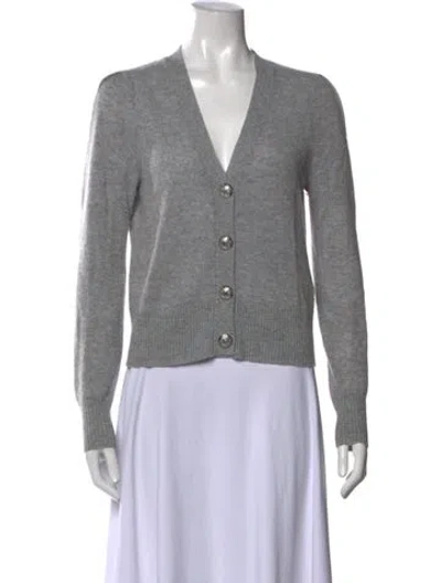 Pre-owned Veronica Beard Cashmere V-neck Sweater In Grey