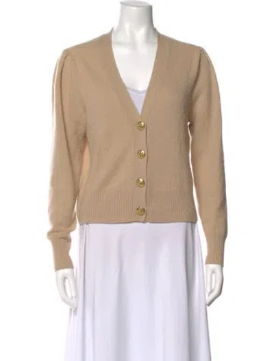 Pre-owned Veronica Beard Cashmere V-neck Sweater In Neutral