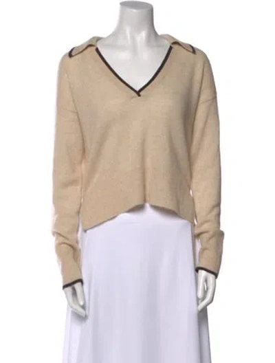 Pre-owned Veronica Beard Cashmere V-neck Sweater In Neutral