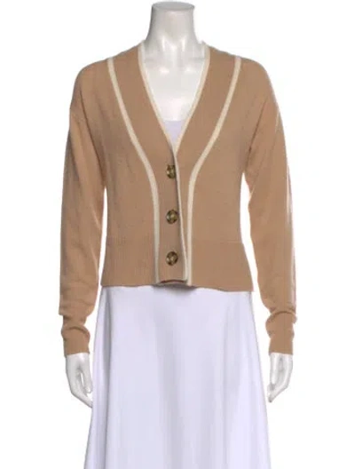 Pre-owned Veronica Beard Cashmere V-neck Sweater In Neutral