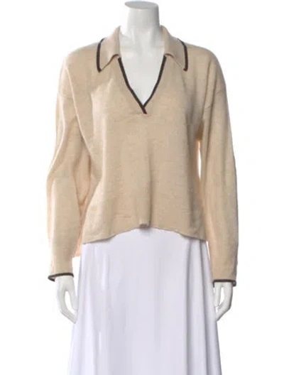 Pre-owned Veronica Beard Cashmere V-neck Sweater In Neutral