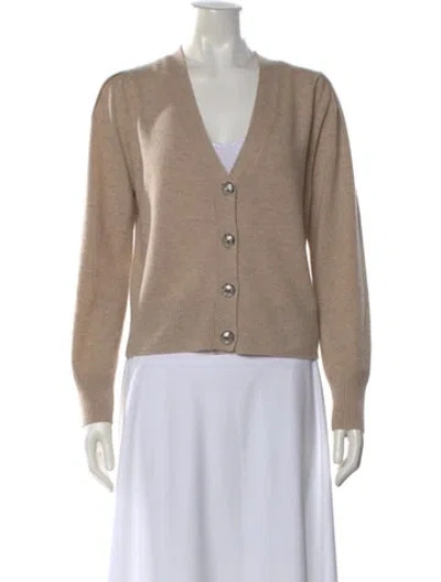 Pre-owned Veronica Beard Cashmere V-neck Sweater In Neutral