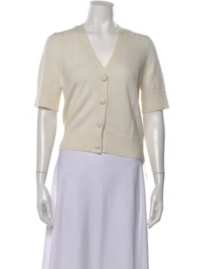Pre-owned Veronica Beard Cashmere V-neck Sweater In Neutral