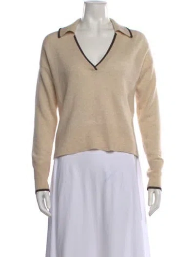 Pre-owned Veronica Beard Cashmere V-neck Sweater In Neutral